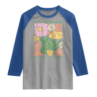 The Only Thing More Powerful Than Hate Is Love Raglan Shirt Retro Floral Bunny Inspirational Quote