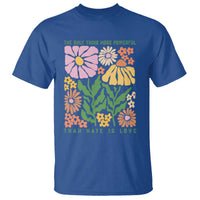 The Only Thing More Powerful Than Hate Is Love T Shirt Retro Floral Bunny Inspirational Quote