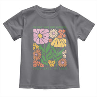 The Only Thing More Powerful Than Hate Is Love Toddler T Shirt Retro Floral Bunny Inspirational Quote