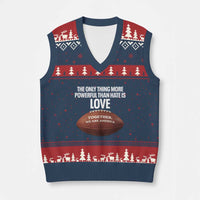 The Only Thing More Powerful Than Hate Is Love V-Neck Knit Sweater Vest Together We Are America Football Bunny Inspirational Quote