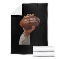 Together We Are America Bunny Holding Football Throw Blanket Unity Game Day Inspirational Quote