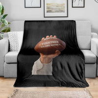 Together We Are America Bunny Holding Football Throw Blanket Unity Game Day Inspirational Quote