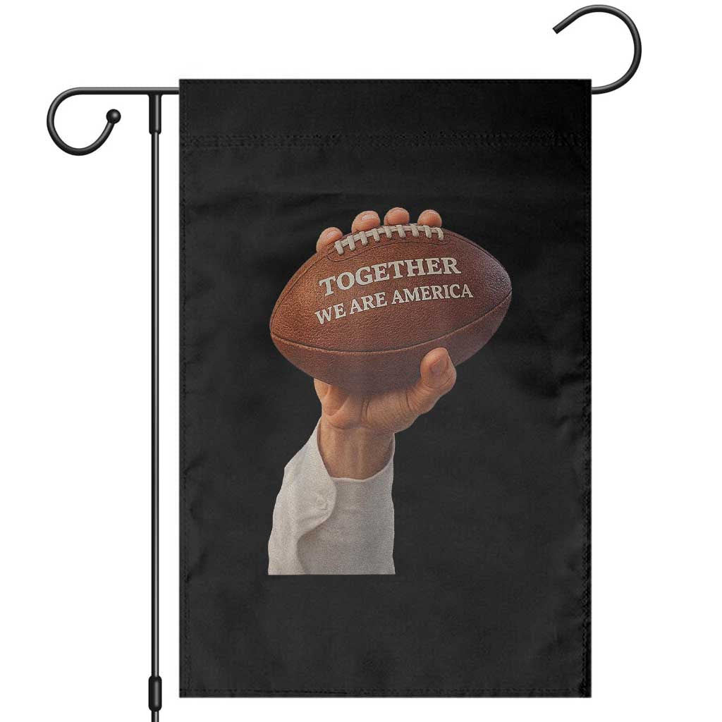 Together We Are America Bunny Holding Football Garden Flag Unity Game Day Inspirational Quote