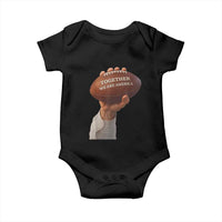 Together We Are America Bunny Holding Football Baby Onesie Unity Game Day Inspirational Quote