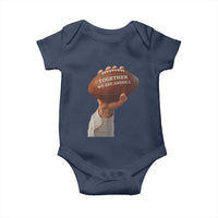 Together We Are America Bunny Holding Football Baby Onesie Unity Game Day Inspirational Quote