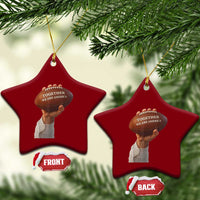 Together We Are America Bunny Holding Football Ceramic Ornament Unity Game Day Inspirational Quote