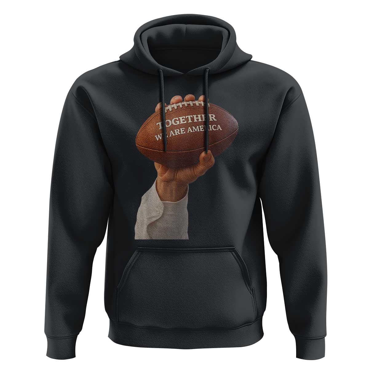 Together We Are America Bunny Holding Football Hoodie Unity Game Day Inspirational Quote