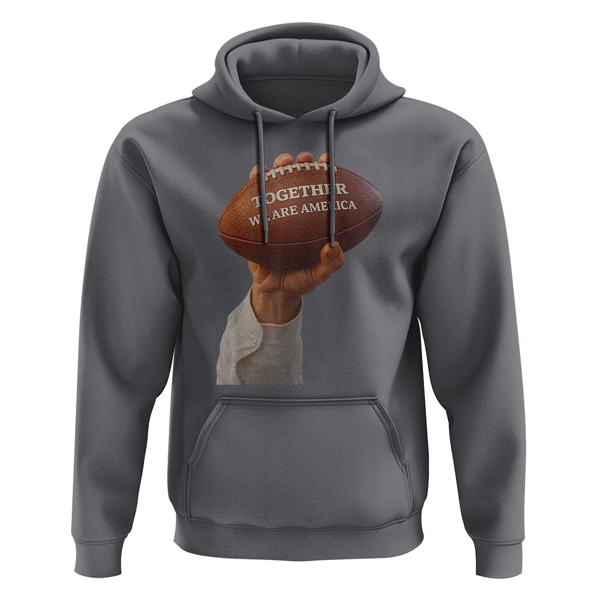 Together We Are America Bunny Holding Football Hoodie Unity Game Day Inspirational Quote