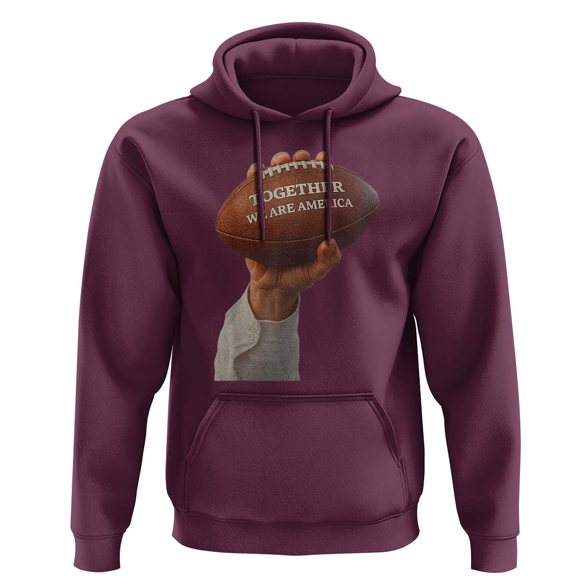 Together We Are America Bunny Holding Football Hoodie Unity Game Day Inspirational Quote