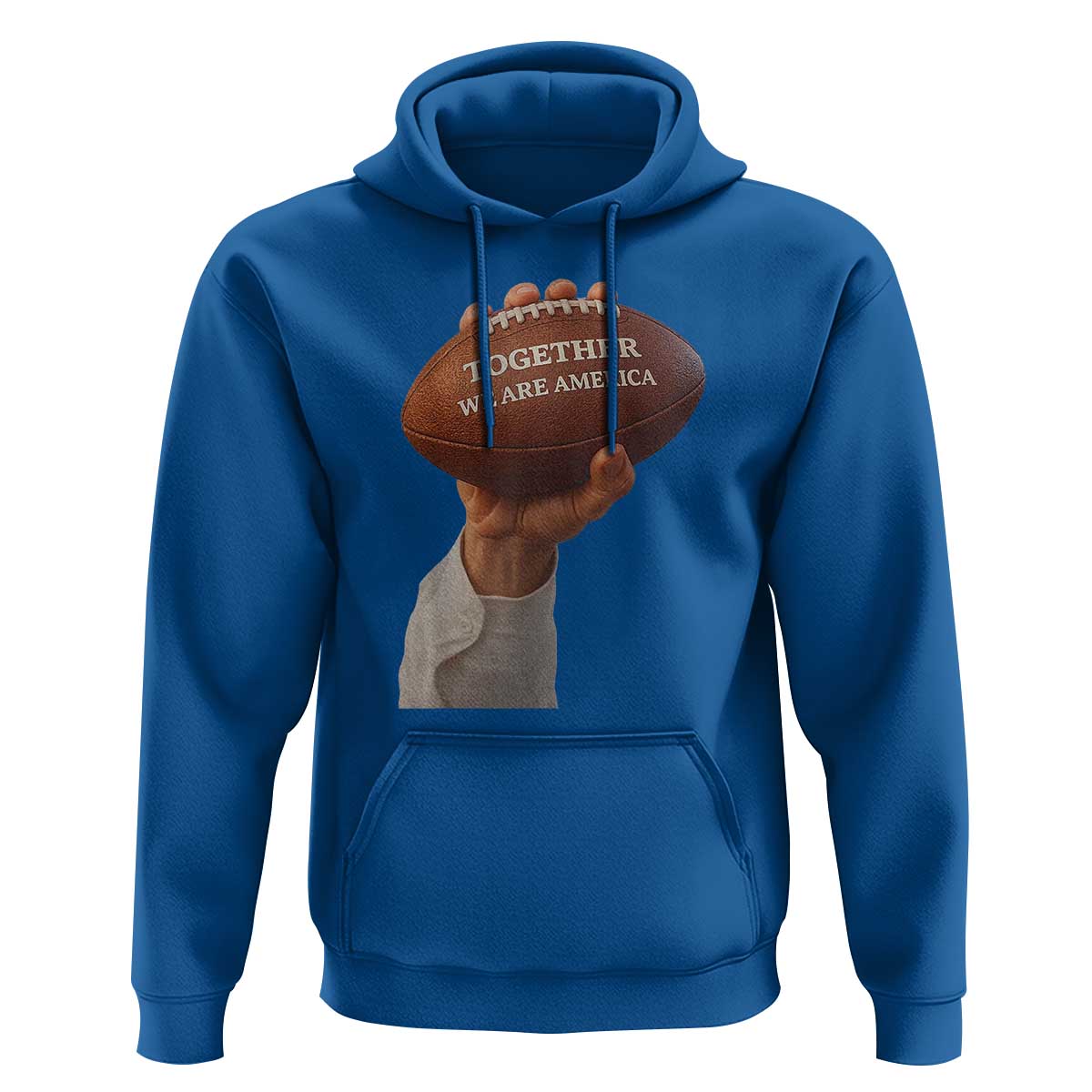 Together We Are America Bunny Holding Football Hoodie Unity Game Day Inspirational Quote