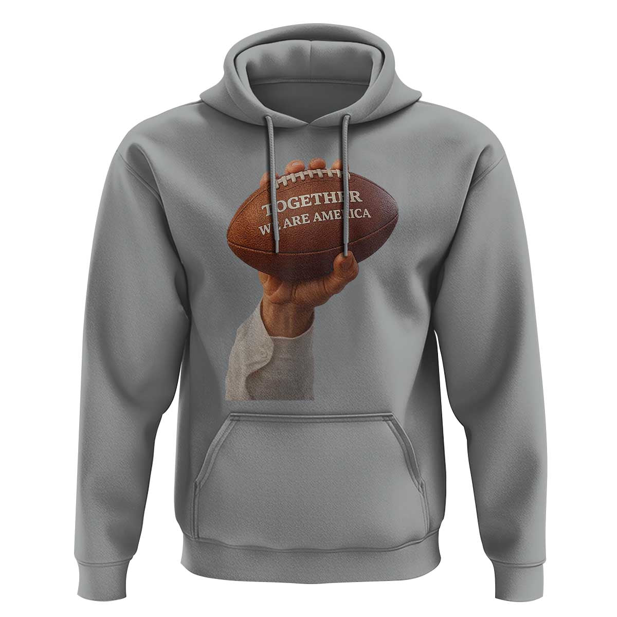 Together We Are America Bunny Holding Football Hoodie Unity Game Day Inspirational Quote