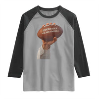 Together We Are America Bunny Holding Football Raglan Shirt Unity Game Day Inspirational Quote