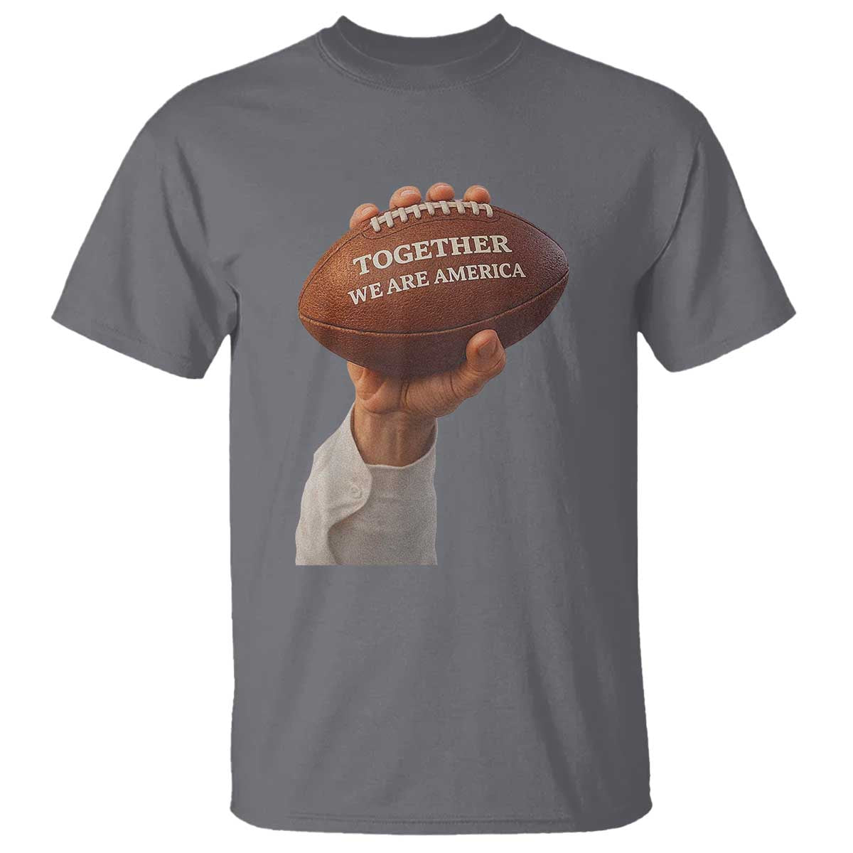 Together We Are America Bunny Holding Football T Shirt Unity Game Day Inspirational Quote