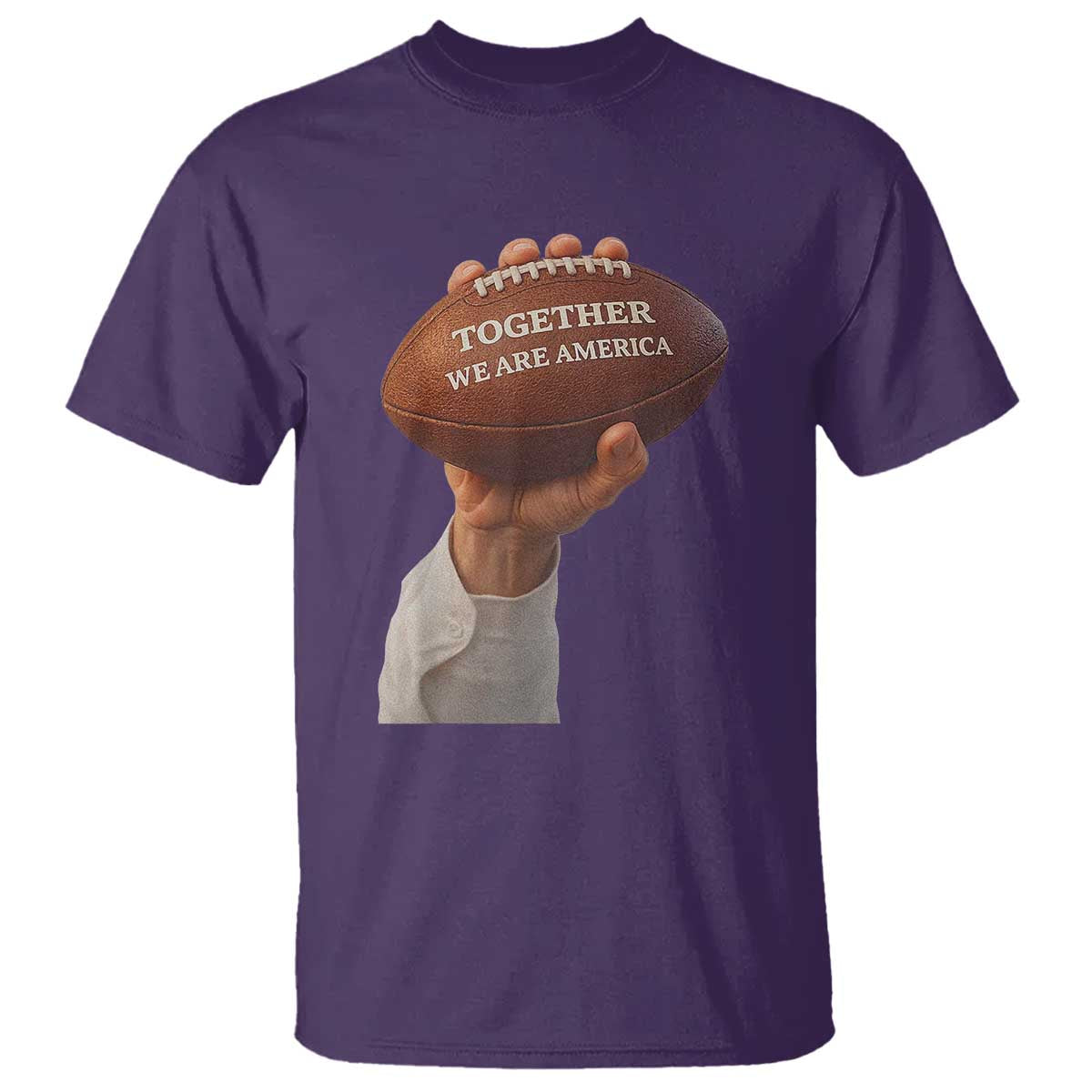 Together We Are America Bunny Holding Football T Shirt Unity Game Day Inspirational Quote