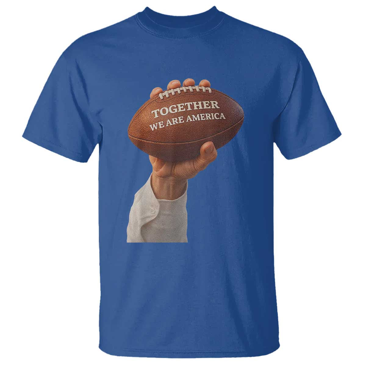 Together We Are America Bunny Holding Football T Shirt Unity Game Day Inspirational Quote