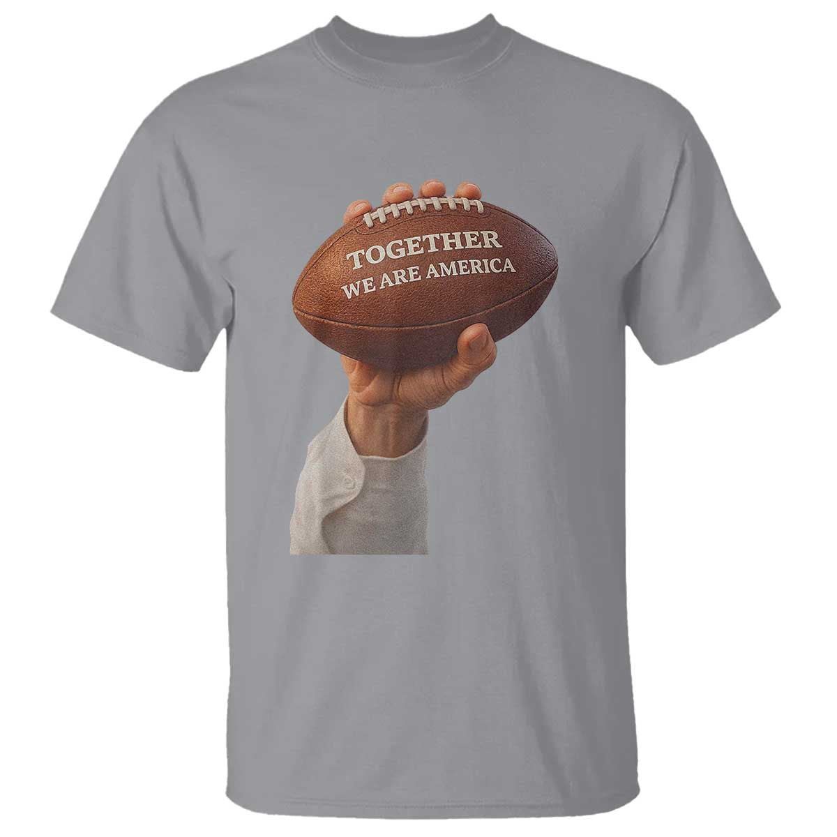 Together We Are America Bunny Holding Football T Shirt Unity Game Day Inspirational Quote