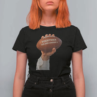 Together We Are America Bunny Holding Football T Shirt For Women Unity Game Day Inspirational Quote