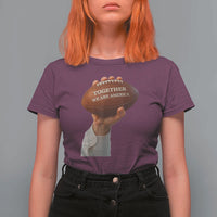Together We Are America Bunny Holding Football T Shirt For Women Unity Game Day Inspirational Quote