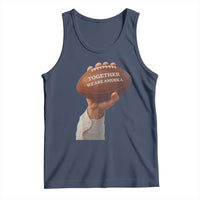 Together We Are America Bunny Holding Football Tank Top Unity Game Day Inspirational Quote