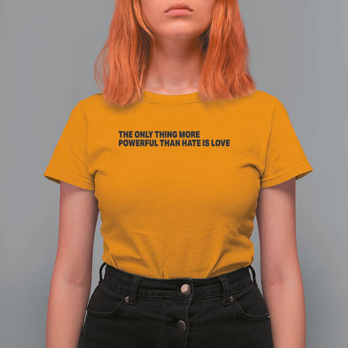 The Only Thing More Powerful Than Hate Is Love T Shirt For Women Minimalist Unity Bunny Inspirational Quote