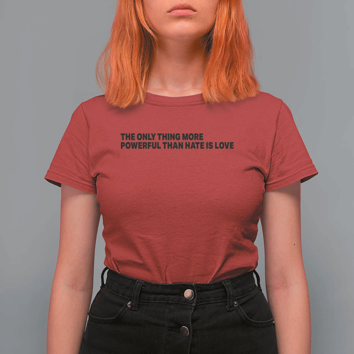 The Only Thing More Powerful Than Hate Is Love T Shirt For Women Minimalist Unity Bunny Inspirational Quote