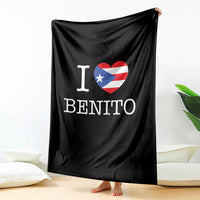 I Love Benito Puerto Rico Flag Heart Throw Blanket Boricua Music Fan Game Day Everyday