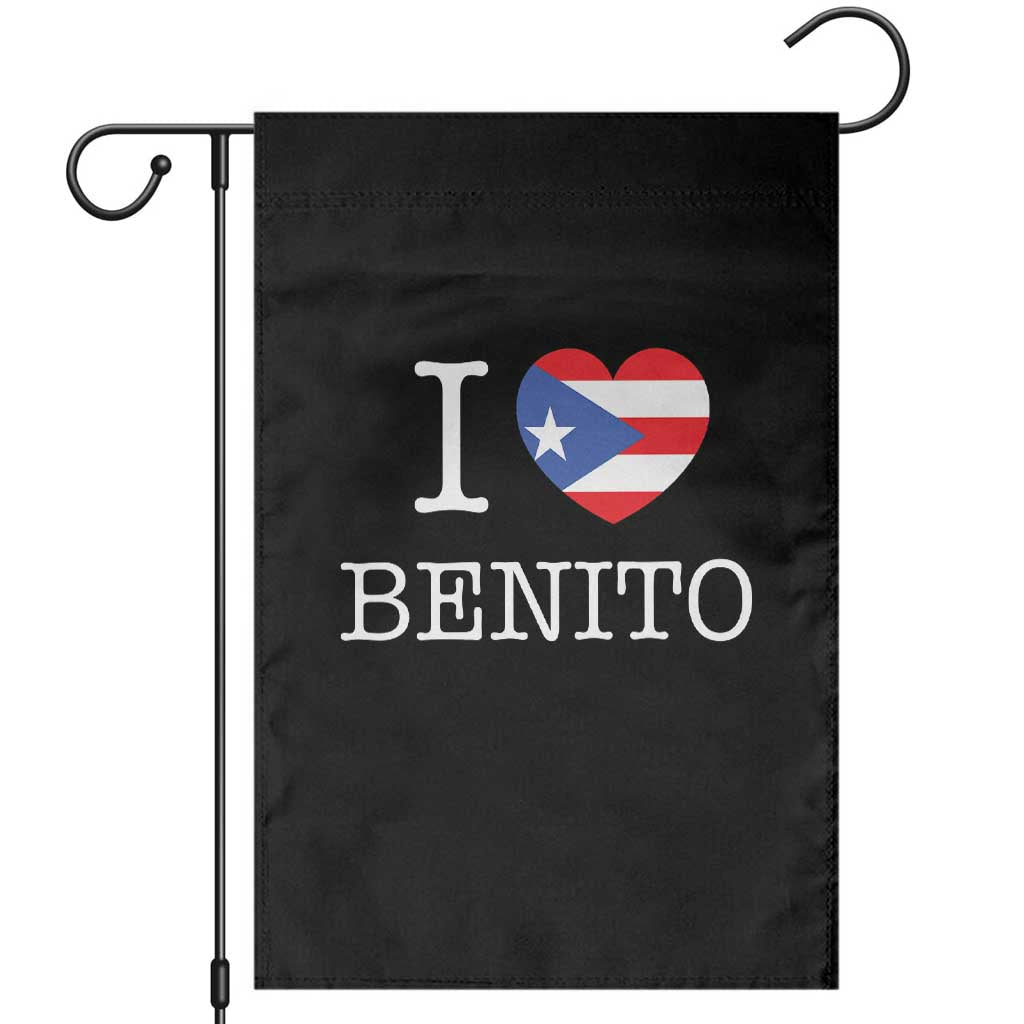 I Love Benito Puerto Rico Flag Heart Garden Flag Boricua Music Fan Game Day Everyday