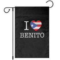 I Love Benito Puerto Rico Flag Heart Garden Flag Boricua Music Fan Game Day Everyday