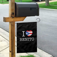 I Love Benito Puerto Rico Flag Heart Garden Flag Boricua Music Fan Game Day Everyday