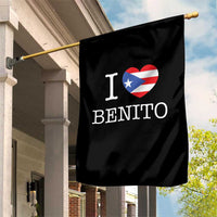 I Love Benito Puerto Rico Flag Heart Garden Flag Boricua Music Fan Game Day Everyday