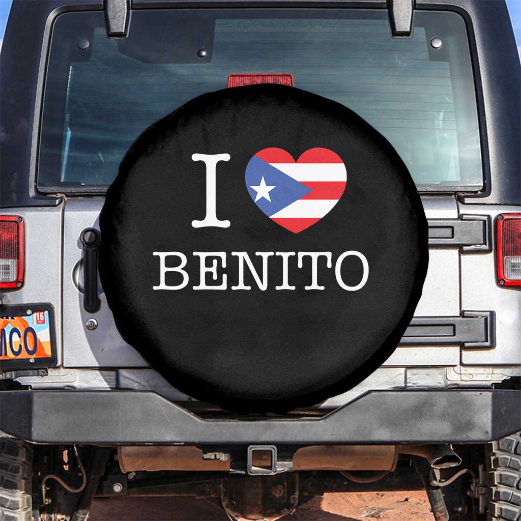 I Love Benito Puerto Rico Flag Heart Spare Tire Cover Boricua Music Fan Game Day Everyday