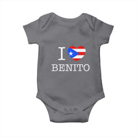 I Love Benito Puerto Rico Flag Heart Baby Onesie Boricua Music Fan Game Day Everyday