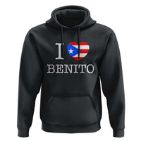I Love Benito Puerto Rico Flag Heart Hoodie Boricua Music Fan Game Day Everyday