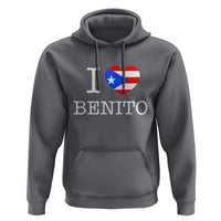 I Love Benito Puerto Rico Flag Heart Hoodie Boricua Music Fan Game Day Everyday