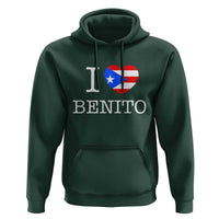I Love Benito Puerto Rico Flag Heart Hoodie Boricua Music Fan Game Day Everyday