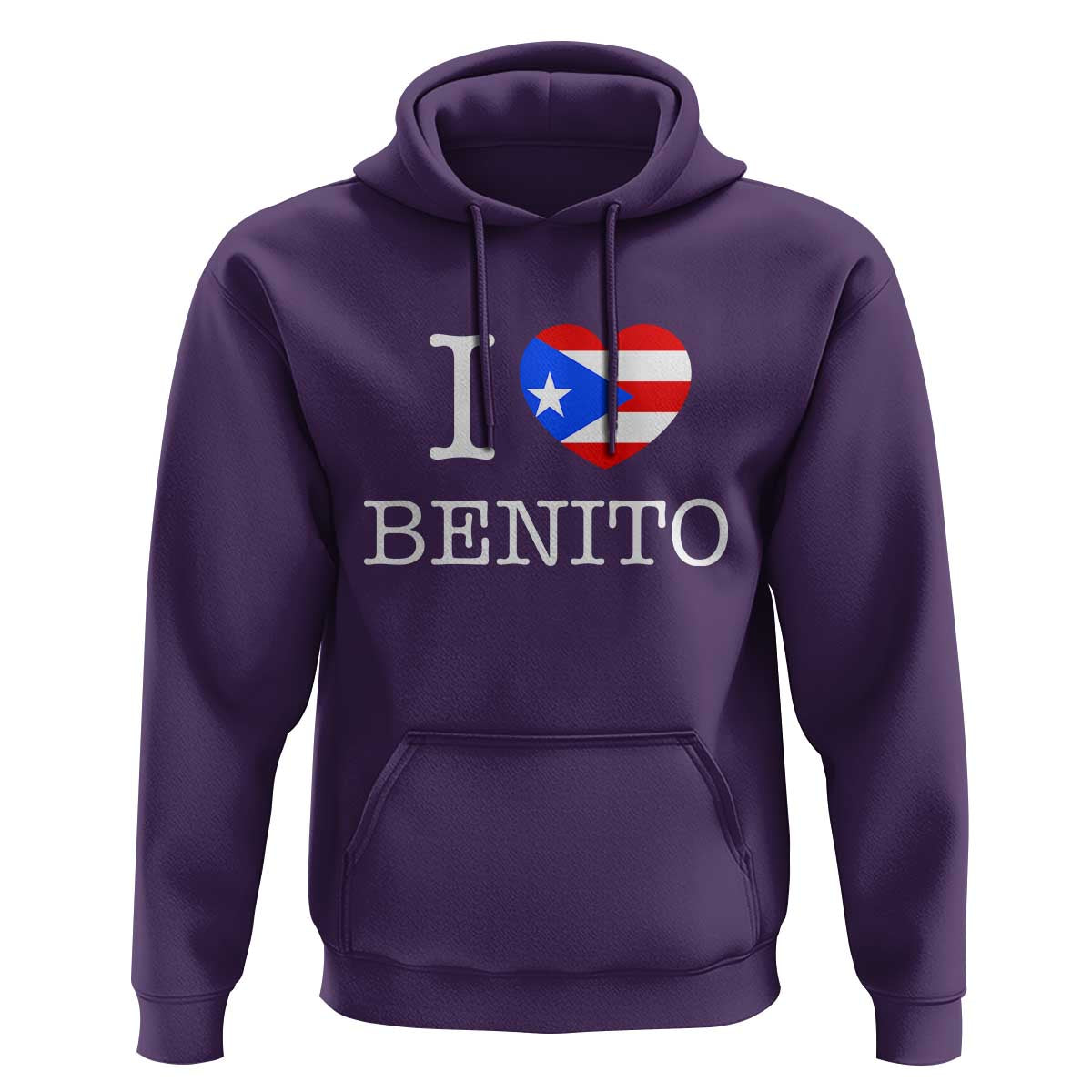 I Love Benito Puerto Rico Flag Heart Hoodie Boricua Music Fan Game Day Everyday