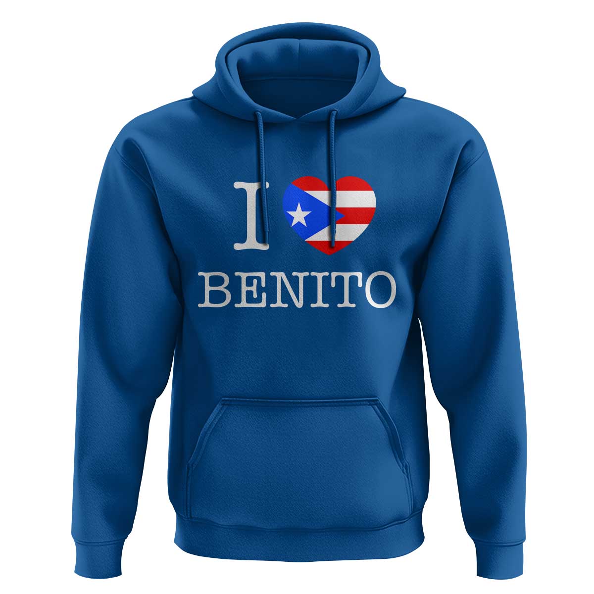 I Love Benito Puerto Rico Flag Heart Hoodie Boricua Music Fan Game Day Everyday