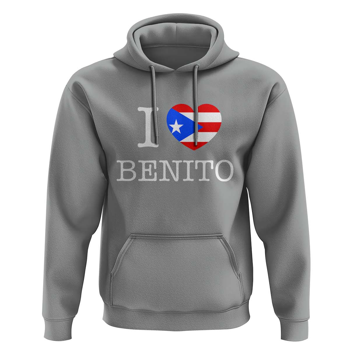 I Love Benito Puerto Rico Flag Heart Hoodie Boricua Music Fan Game Day Everyday