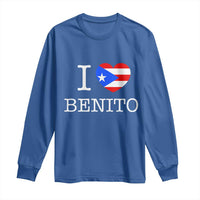 I Love Benito Puerto Rico Flag Heart Long Sleeve Shirt Boricua Music Fan Game Day Everyday
