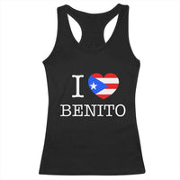 I Love Benito Puerto Rico Flag Heart Racerback Tank Top Boricua Music Fan Game Day Everyday