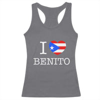 I Love Benito Puerto Rico Flag Heart Racerback Tank Top Boricua Music Fan Game Day Everyday