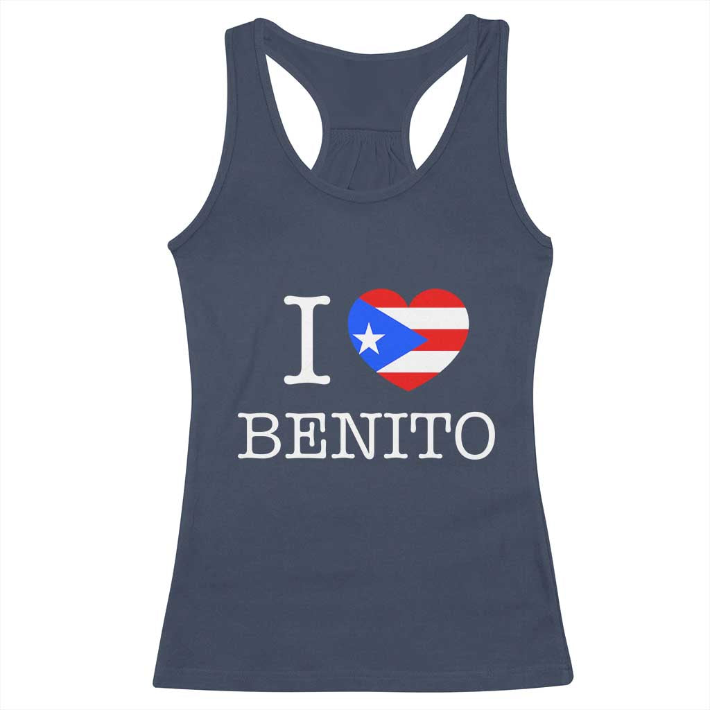 I Love Benito Puerto Rico Flag Heart Racerback Tank Top Boricua Music Fan Game Day Everyday