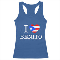 I Love Benito Puerto Rico Flag Heart Racerback Tank Top Boricua Music Fan Game Day Everyday