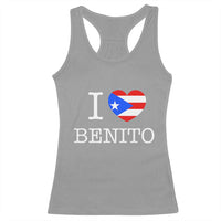 I Love Benito Puerto Rico Flag Heart Racerback Tank Top Boricua Music Fan Game Day Everyday