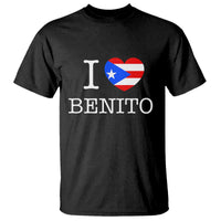 I Love Benito Puerto Rico Flag Heart T Shirt Boricua Music Fan Game Day Everyday