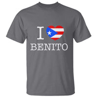 I Love Benito Puerto Rico Flag Heart T Shirt Boricua Music Fan Game Day Everyday