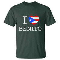 I Love Benito Puerto Rico Flag Heart T Shirt Boricua Music Fan Game Day Everyday