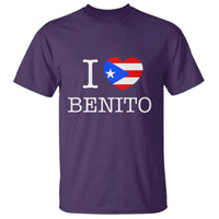 I Love Benito Puerto Rico Flag Heart T Shirt Boricua Music Fan Game Day Everyday
