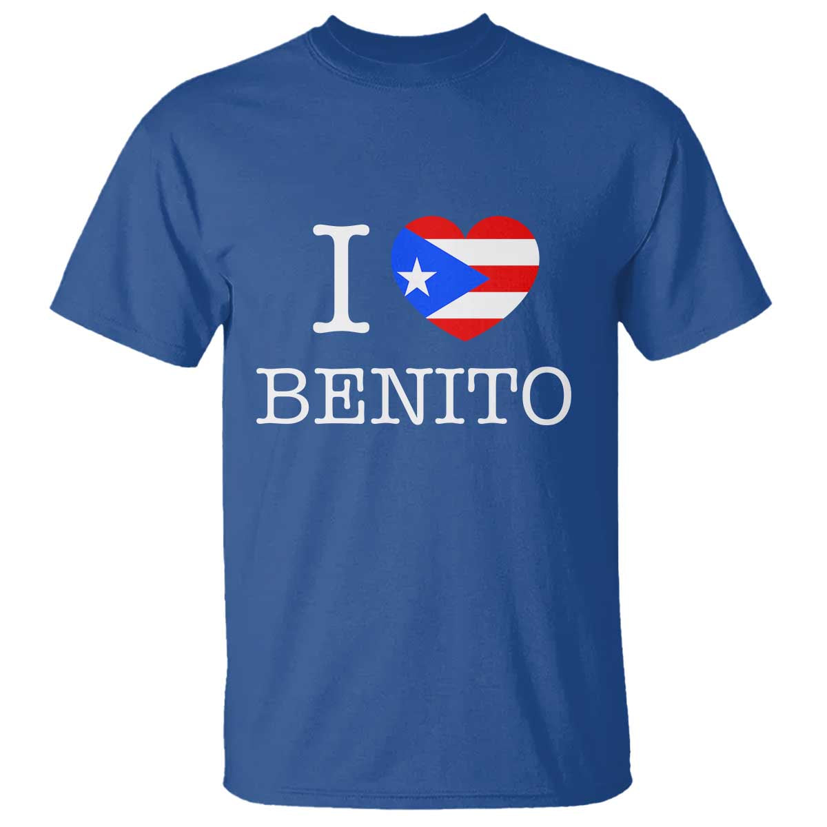 I Love Benito Puerto Rico Flag Heart T Shirt Boricua Music Fan Game Day Everyday