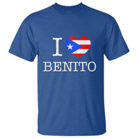 I Love Benito Puerto Rico Flag Heart T Shirt Boricua Music Fan Game Day Everyday
